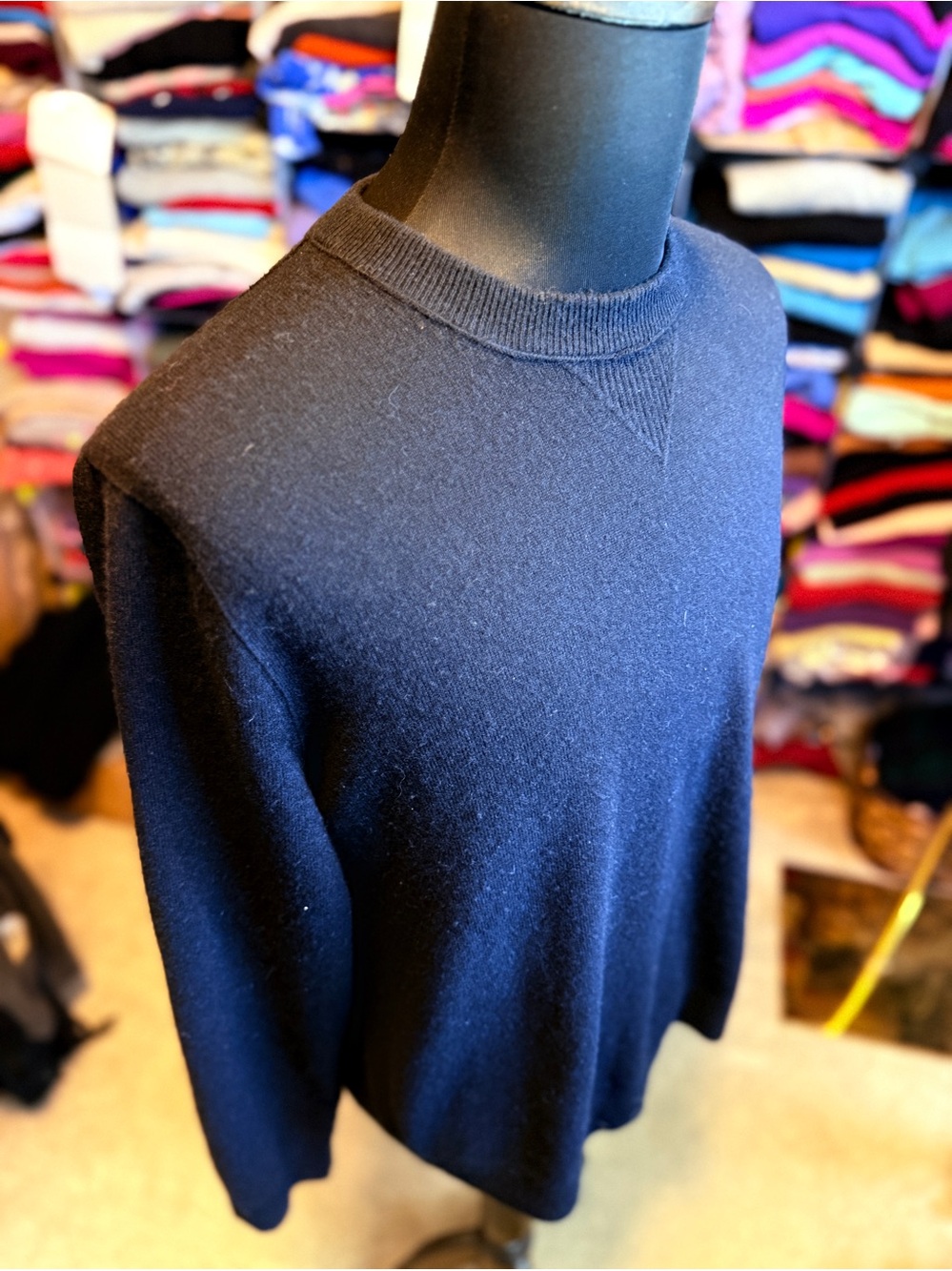 Men's Black Classic Cashmere Crewneck Sweater